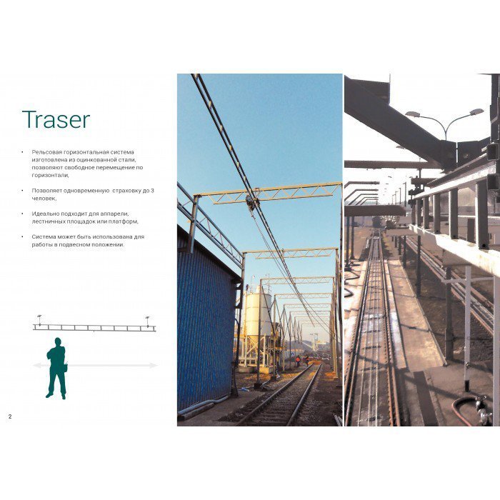 Горизонтальная рельсовая страховочная система TRACER | Protekt