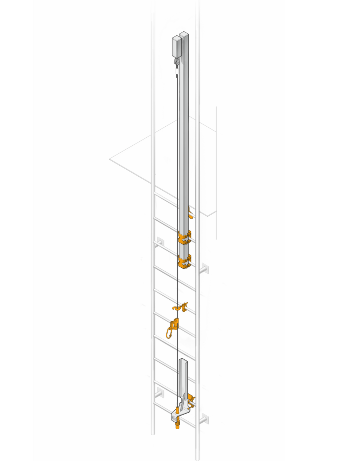 Жёсткая вертикальная анкерная линия Vertikal 2 | High Safety